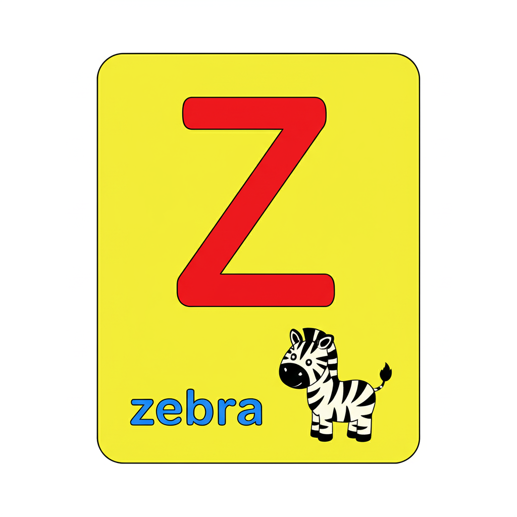Z is for Zebra Coloring Page - Colored Preview