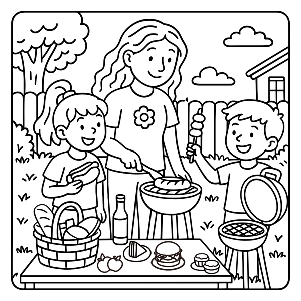 Draw Your Favorite Meal with Mom coloring page