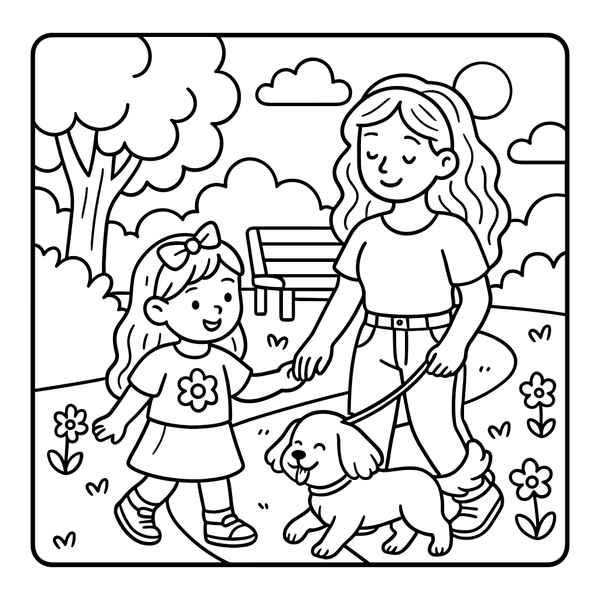 Draw Your Special Memory with Mom coloring page